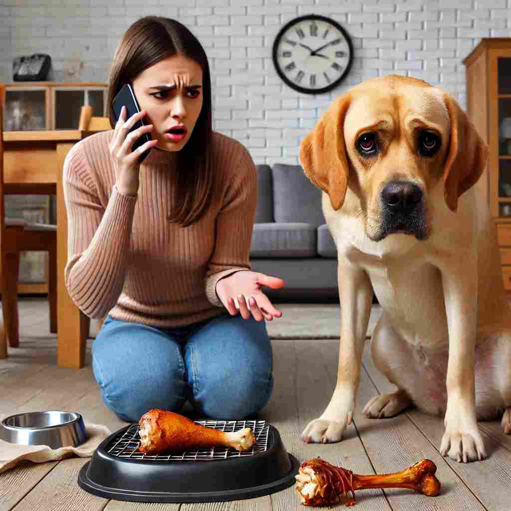 compressed dog ate chicken bone